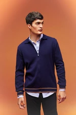 DEFACTO Standard Fit Polo Neck Knitwear Cardigan