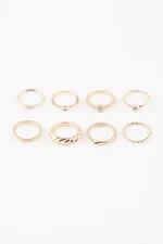 DEFACTO Woman's 8-Piece Gold Ring