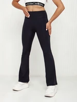 Dámské kalhoty zvonové High Waist SLIMLINE černé Dstreet