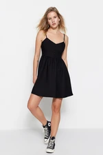 Trendyol Black Waist Opening Mini Woven Button Detailed Woven Dress