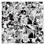 60Pcs Black and White Anime JOJO Adventure Decal Sticker Kids Toy Graffiti DIY Suitcase Laptop Cute Sticker Wholesale