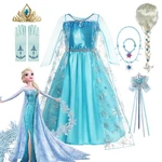 Girls Snow Queen Elsa Kids Costumes For Girls 2023 Carnival Party Prom Gown Robe-Playing Children Clothing Frozen Princess Dress