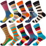 1pair big size Combed Cotton Fashion Hip Hop Man woman Socks stripe Skateboard UK fashion Happy Socks Funny Sokken men gift