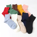 DONG AI 1 Pairs Solid Candy Color Plain Socks Autumn New Harajuku Women's Socks Autumn Casual Cotton Sox Winter Fashion Sock