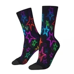 Etched In The Stars Neon The Stars Socks Male Mens Women Autumn Stockings Polyester