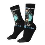 Funny Crazy Sock for Men Del Mundo Hip Hop Harajuku Diego Armando Maradona Argentina Happy Seamless Boys Crew compression Sock