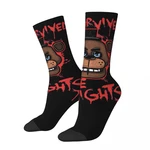 Happy Funny Men's Socks I Survived Pizzeria Classic Retro Harajuku FNAF Game Hip Hop Novelty Pattern Crew Sock Gift Printed