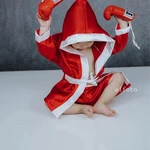 Newborn Photography Props Accessories Infant Photo Fight Boxing Glove Shorts For Baby Boxer Red Robe And Pants Set