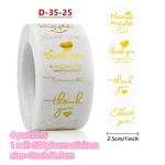 1roll Thank You White Color Paper Sticker for Kids School Supplies Planner Christmas Gift Wrap Envelope Packaging Seal Label