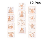 12 Pcs Manual Scrapbook Embellishments Christmas Decor Stencils Drawing Templates