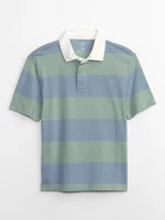 Green-Blue Boys' Striped Polo Shirt GAP