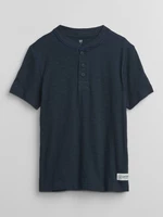 Navy blue boys' T-shirt with GAP buttons