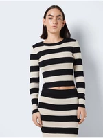 Cream-Black Women's Striped Sweater Sweater Noisy May Jaz