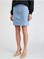 Light blue women's skirt in suede ORSAY