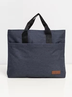 Dark blue fabric laptop bag