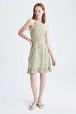 DEFACTO Cool A-Line Strap Floral Mini Dress