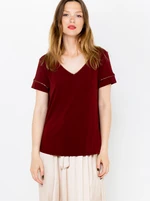 Burgundy T-shirt CAMAIEU - Women