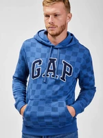 GAP Patterned Sweatshirt with Logo & Hood - Men