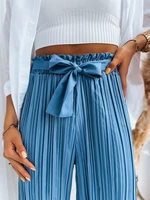 Women's Pressed Trousers RUFFLES Dstreet Blue