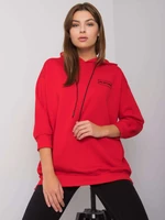 Red cotton sweatshirt with pockets