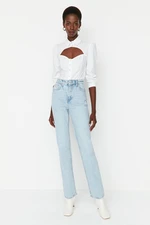 Trendyol Light Blue High Waist Flare Jeans