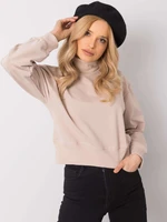 Basic beige sweatshirt with turtleneck