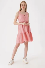 Bigdart 2385 Square Neck Summer Dress - Pink