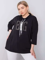 Black blouse plus sizes with patches