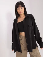 Black Women's Oversize Collared Shirt