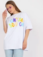 Women's white T-shirt with cotton print