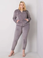 Women's velour set Plus size - dark gray