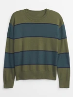 Blue-khaki boys' striped sweater GAP