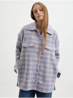 Beige-purple plaid shirt jacket ONLY Johanna - Ladies