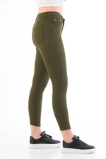 BİKELİFE Khaki Plus Size High Waist Lycra Gabardine Trousers