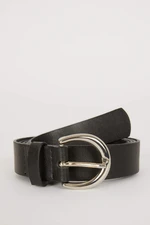 DEFACTO Woman Oval Buckle Faux Leather Classic Belt