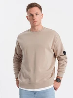 Ombre Men's hoodless sweatshirt - beige