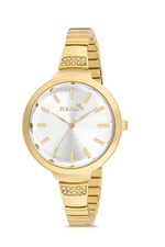 Polo Air Elegant Band Crystal Glass Women Wristwatch Yellow Color