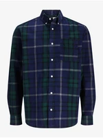 Dark Blue Men's Plaid Shirt Jack & Jones Brook - Men's