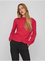 Dark pink ladies sweater VILA Ril - Women