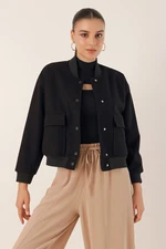 Bigdart 0688 Double Pocket Crop Jacket - Black