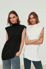 Trendyol fekete-fehér dupla csomag turtleneck tunika