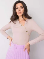 OCH BELLA beige blouse with asymmetrical neckline