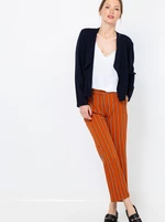 Orange Shortened Striped Trousers CAMAIEU - Women