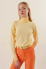 Bigdart 15747 Turtleneck Knitwear Sweater - Yellow