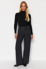 Trendyol Anthracite Wide Leg Woven Trousers