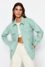 Trendyol Mint oversize bunda širokého strihu