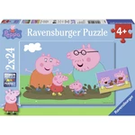 Ravensburger Puzzle Prasiatko Peppa Šťastná rodina 2 x 24 dielikov