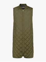 Khaki Womens Long Quilted Vest Geox - Women