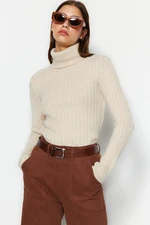 Trendyol Stone Soft Textured Basic Knitwear Sweater