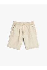 Koton Tie Waist Shorts With Pockets Rayon Fabric